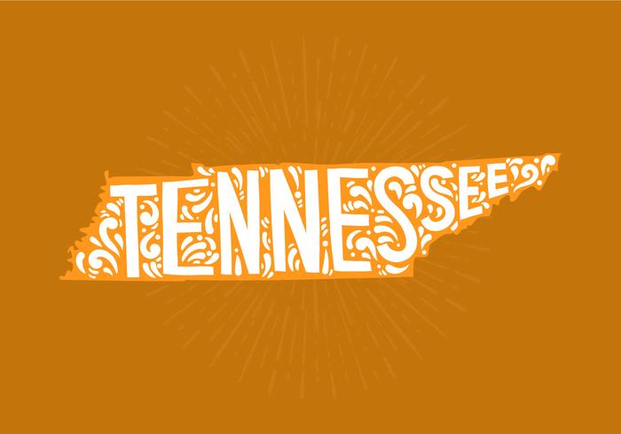 Estado da rotulação de Tennessee vetor