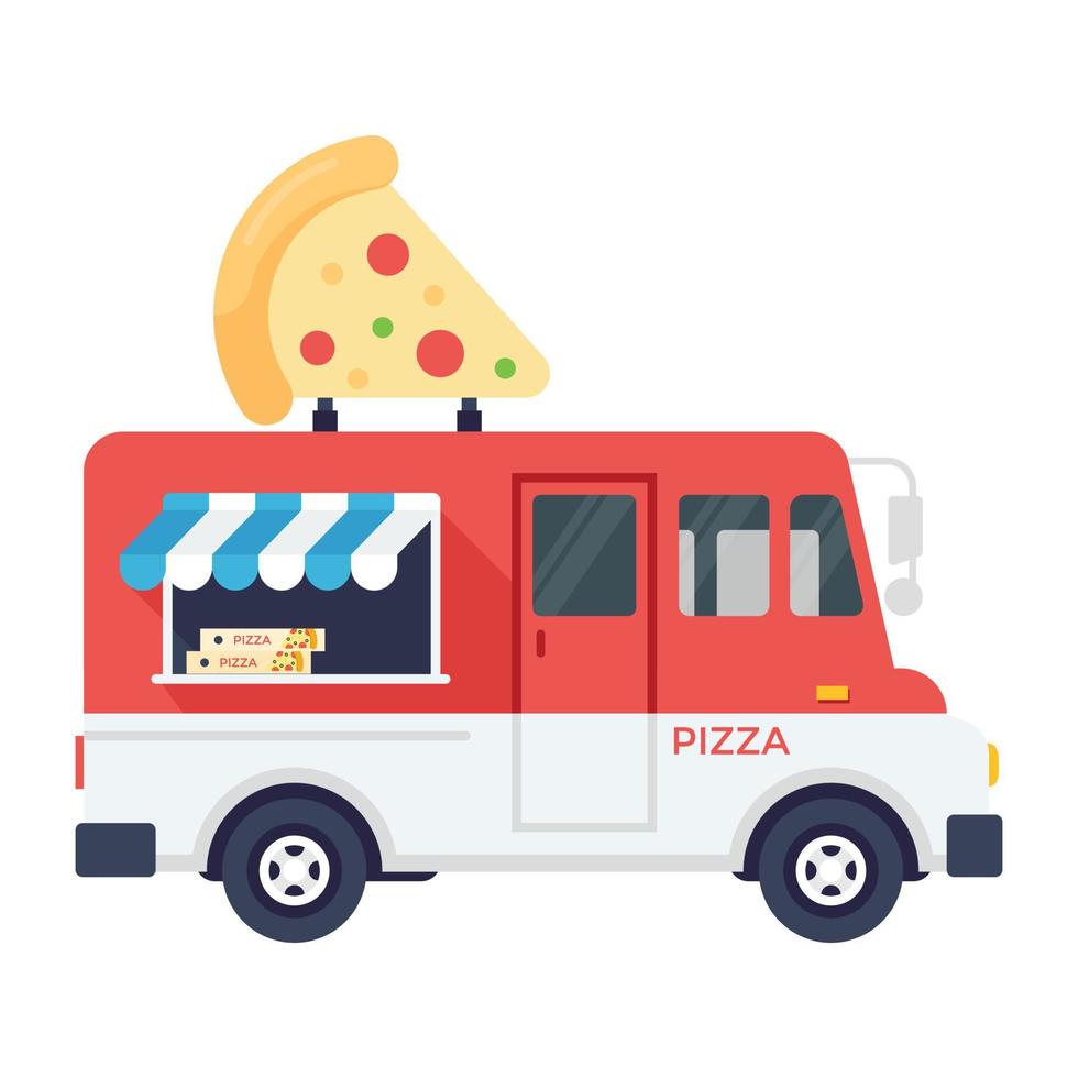 caminhão de entrega de pizza vetor