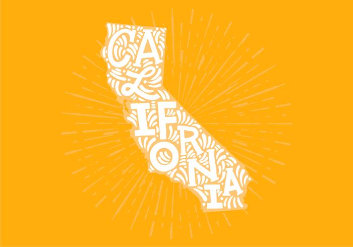 Califórnia, estado, lettering vetor