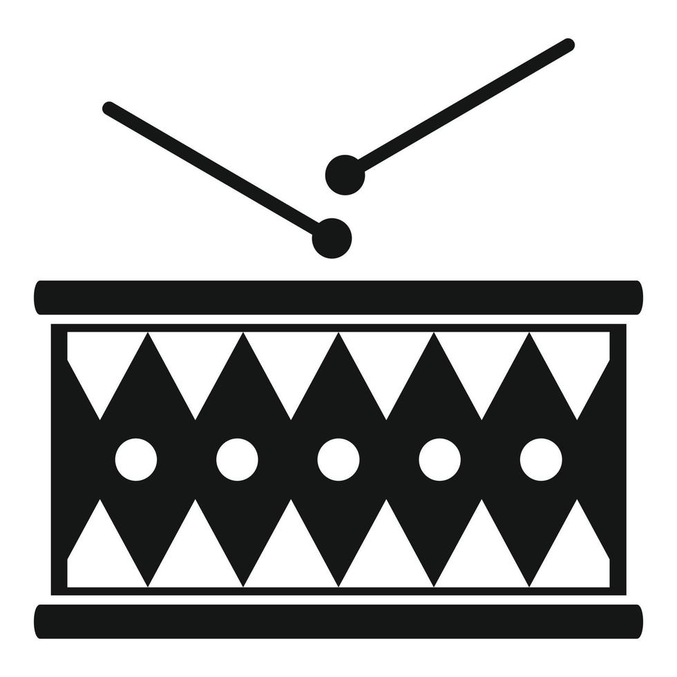vetor de ícone de percussão de tambor simples. kit de música