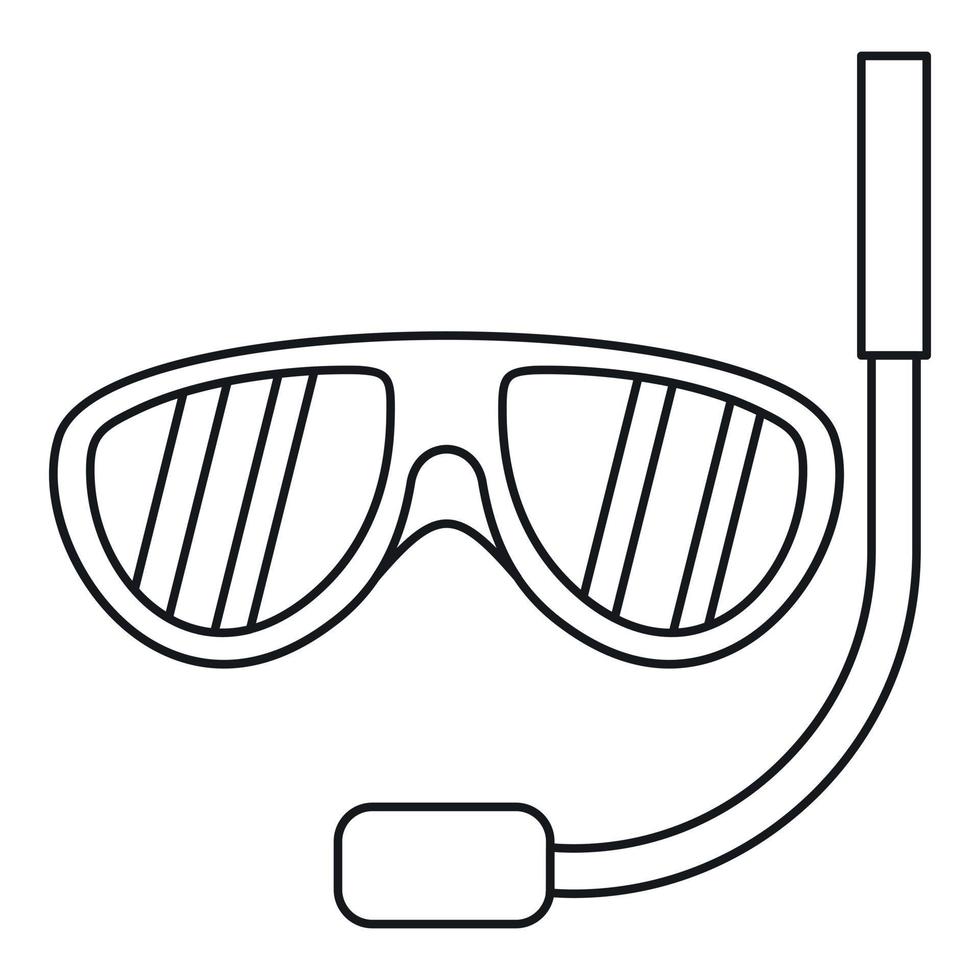 ícone de máscara de natação, estilo de estrutura de tópicos vetor