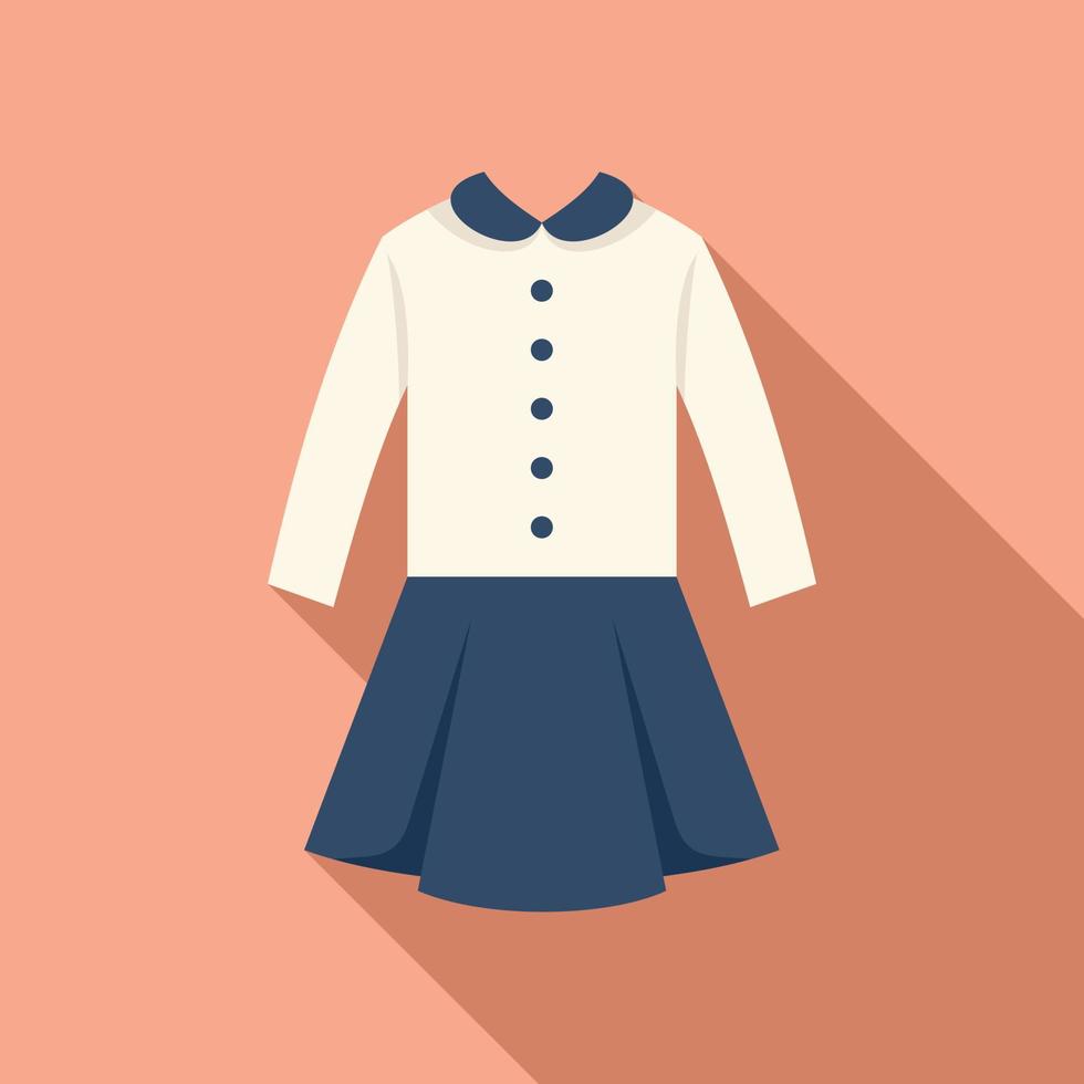 vetor plana do ícone do uniforme de vestido da escola. camisa da moda