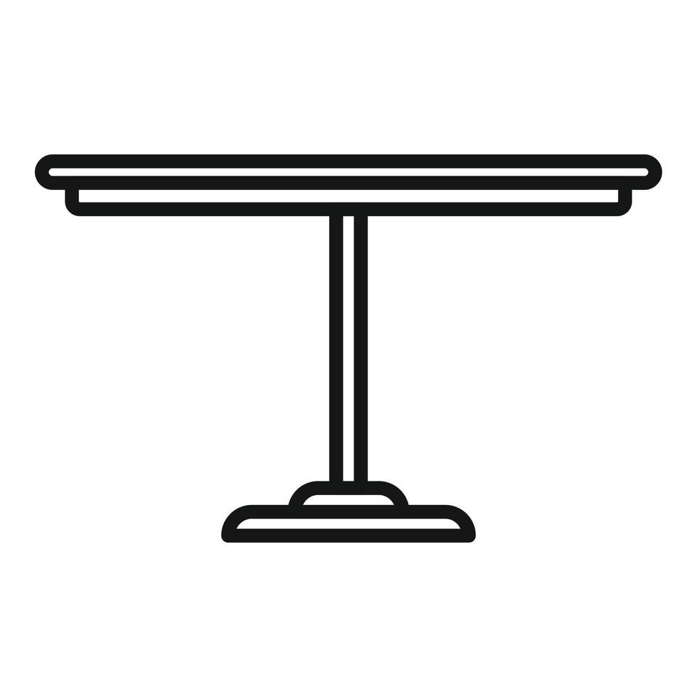 vetor de contorno de ícone de tabela de círculo. mesa superior