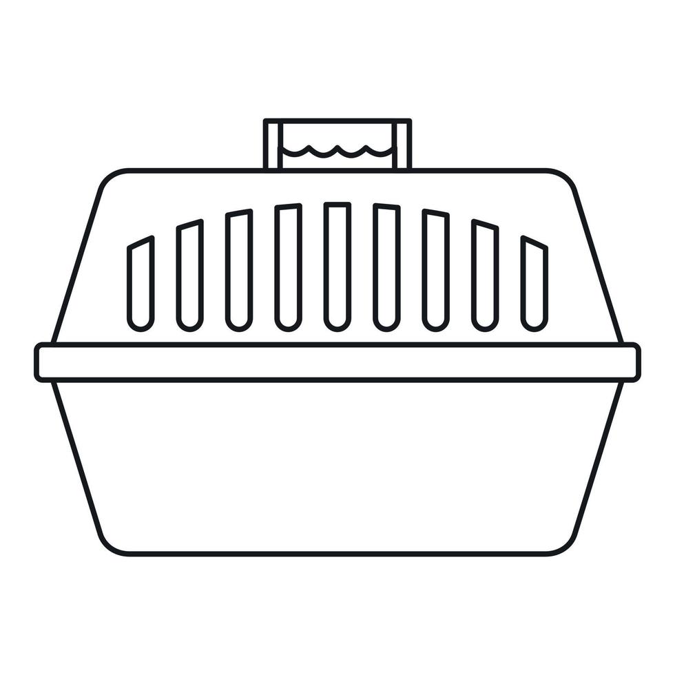 ícone da caixa de transporte do animal de estimação, estilo de estrutura de tópicos vetor
