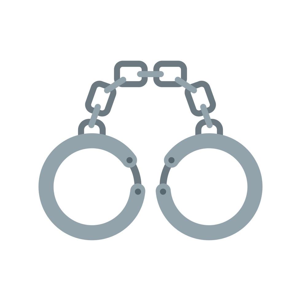ícone de algemas de prisão vetor plano isolado