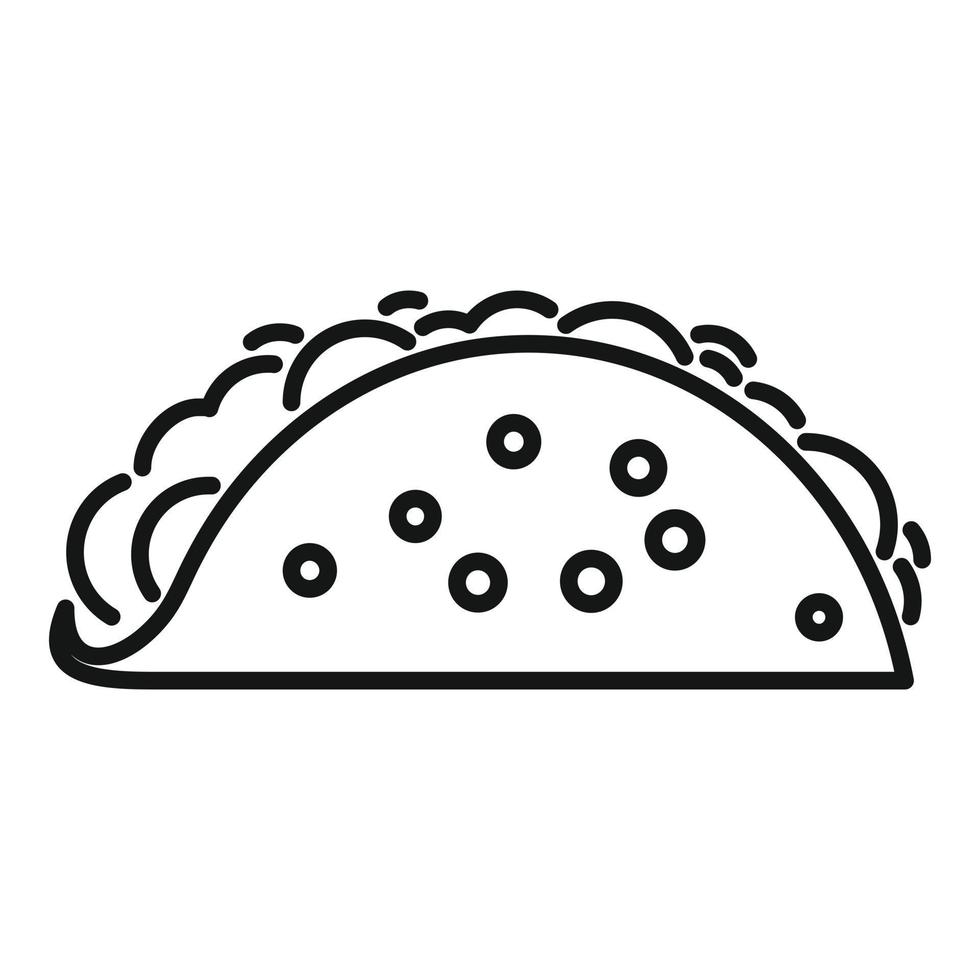 vetor de contorno do ícone do menu de tacos. taco mexicano