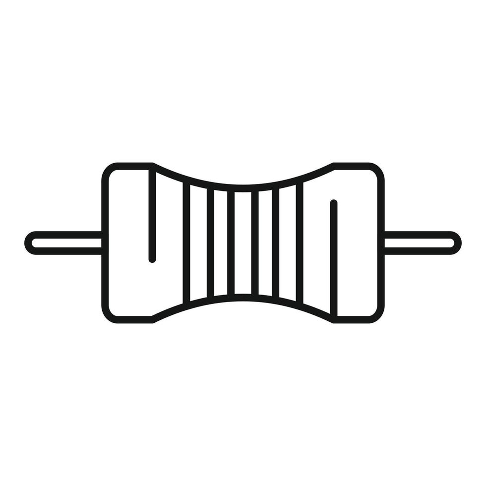 vetor de esboço do ícone do diagrama do resistor. circuito elétrico