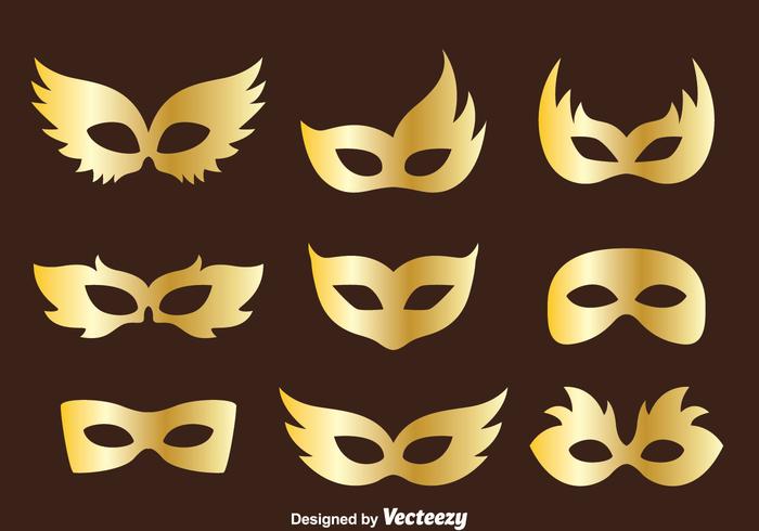 Máscara dourada Masquerade Coleção Vector