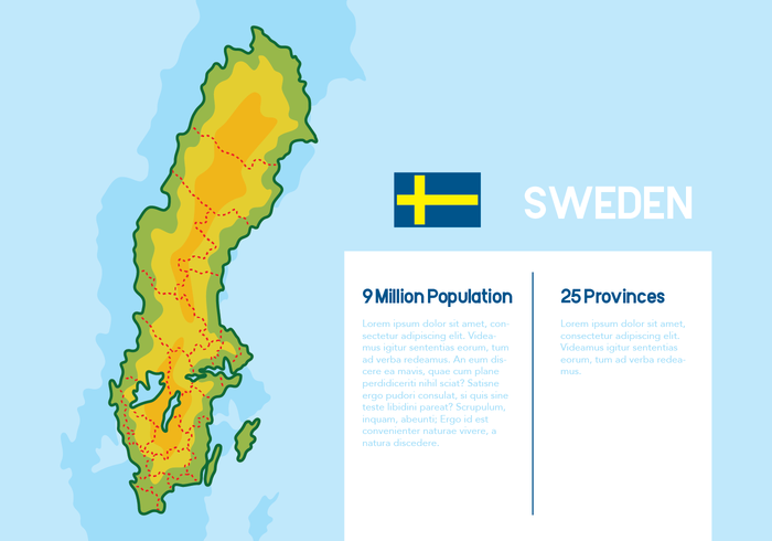 Mapa da Suécia Vector