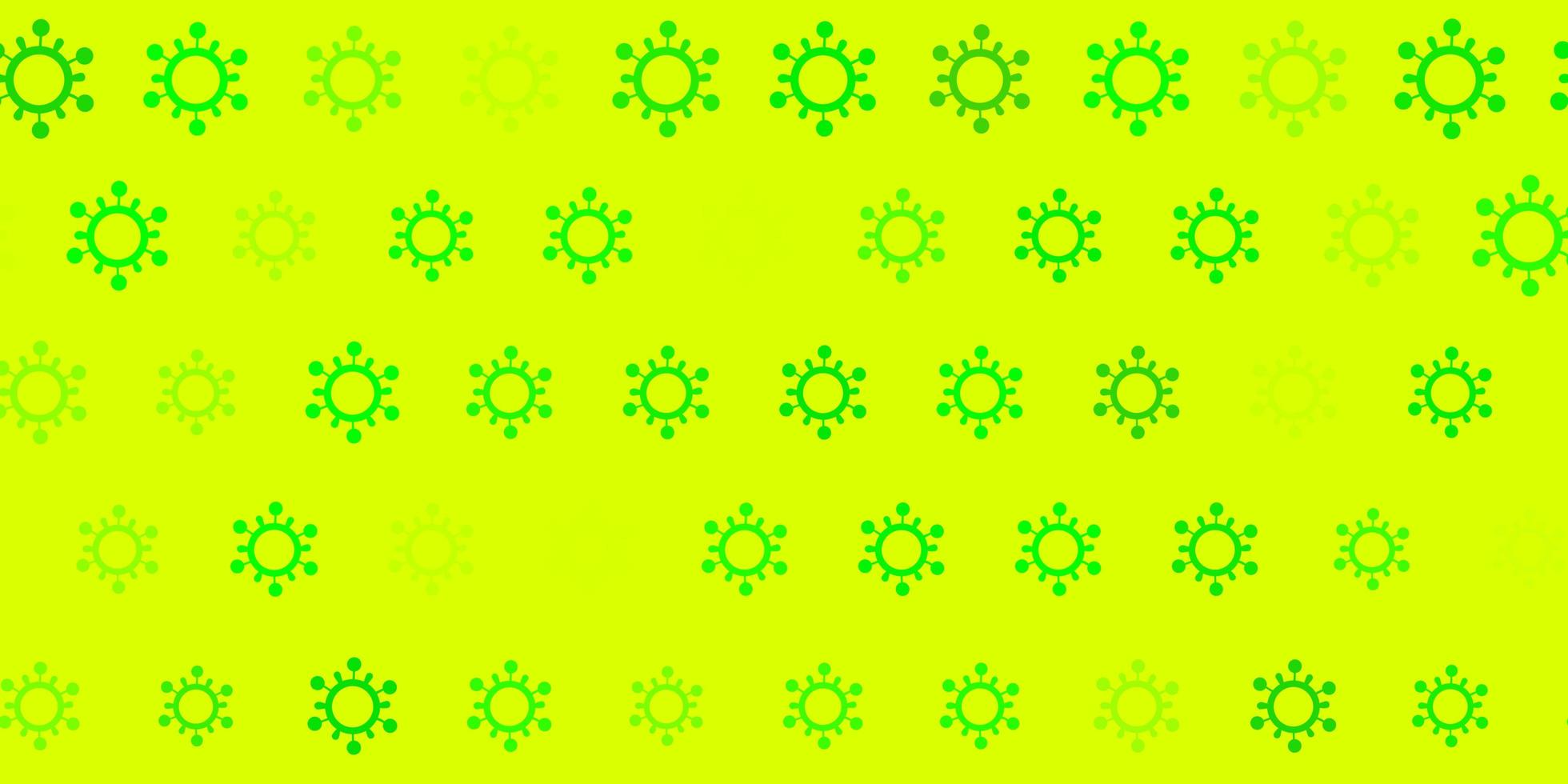 fundo verde com covid 19 símbolos. vetor