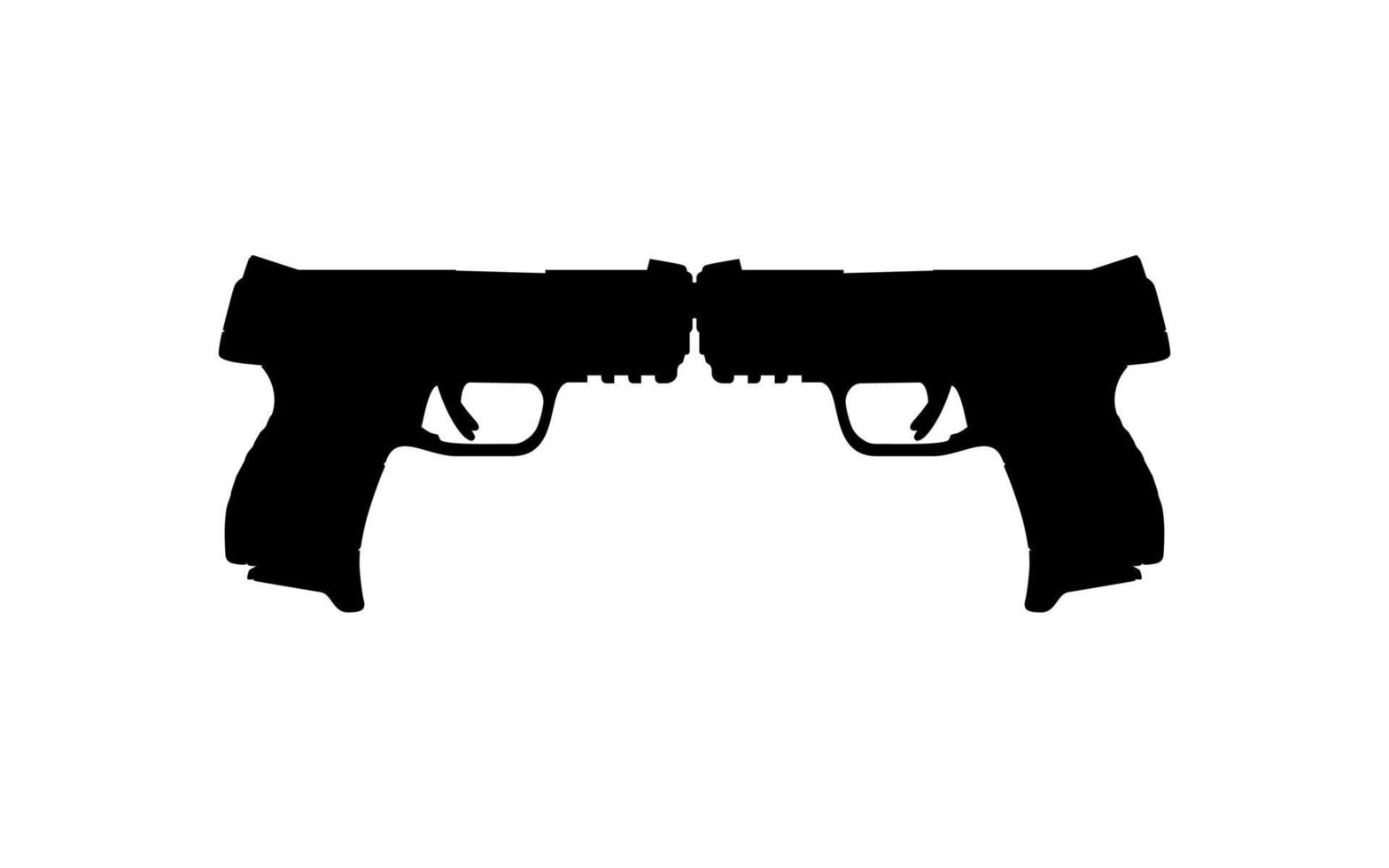 silhueta de arma de pistola para logotipo, pictograma, ilustração de arte, site ou elemento de design gráfico. ilustração vetorial vetor