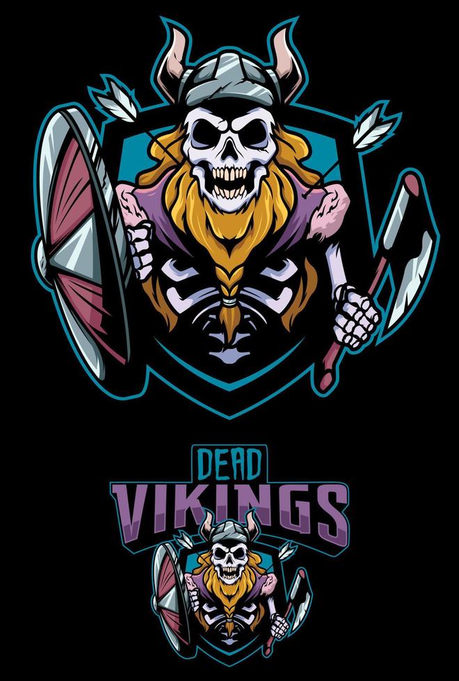 mascote dos vikings mortos vetor