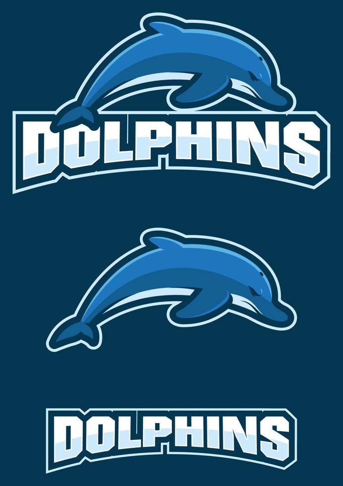 mascote da equipe de golfinhos vetor