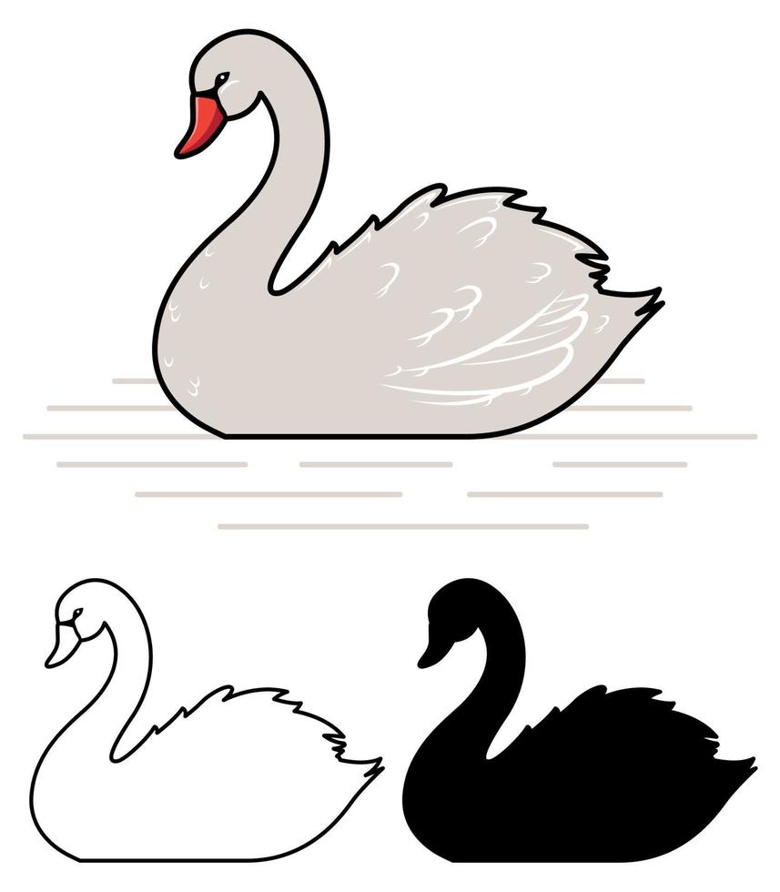 design de mascote cisne vetor