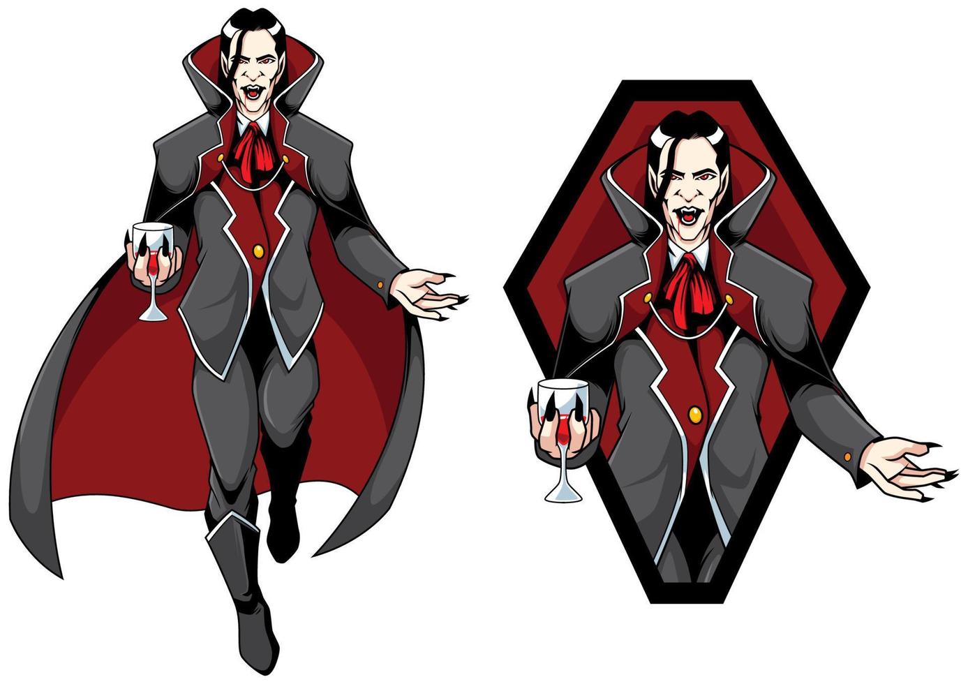 mascote da contagem de vampiros vetor