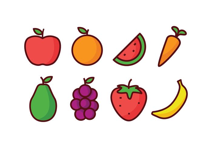 Pacote de ícones de frutas vetor
