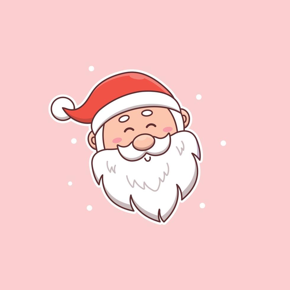 lindo desenho animado papai noel em ilustração vetorial. vetor de personagem isolado. estilo cartoon plana