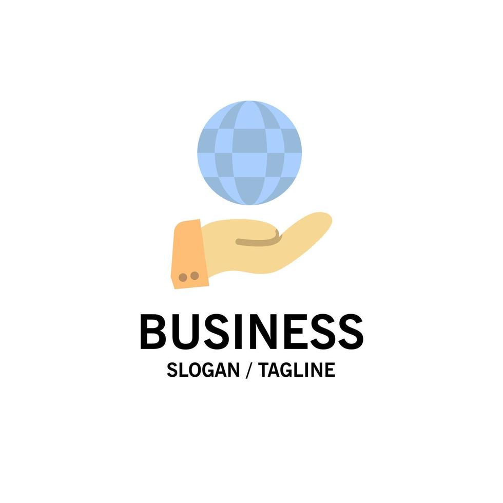cor lisa do modelo de logotipo de negócios de serviços modernos globais de negócios vetor