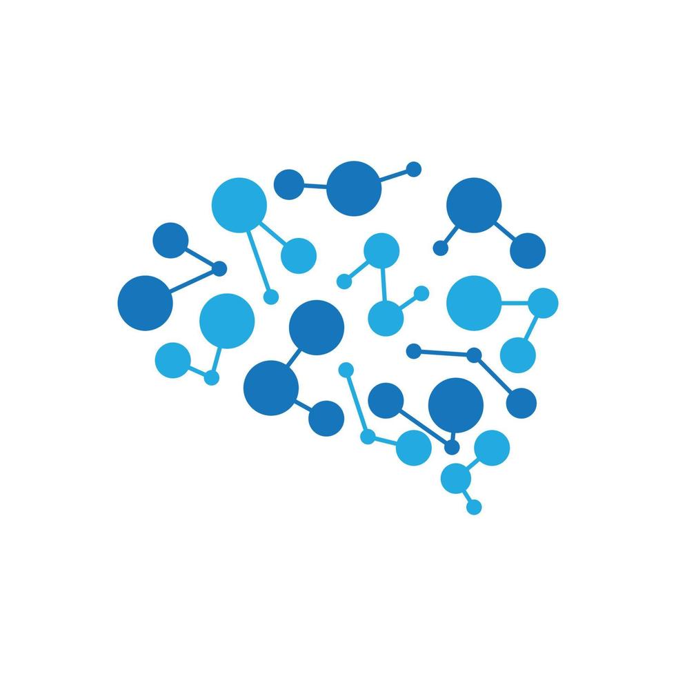 imagens do logotipo da tecnologia do cérebro vetor