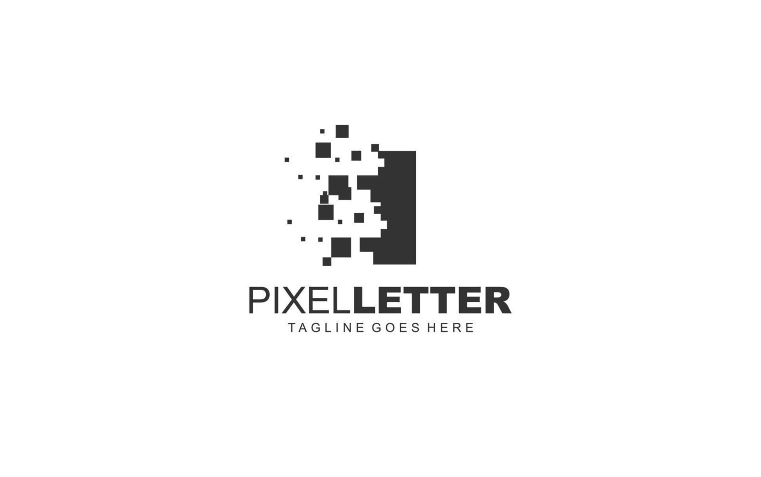 i logo pixel para empresa de branding. ilustração vetorial de modelo digital para sua marca. vetor