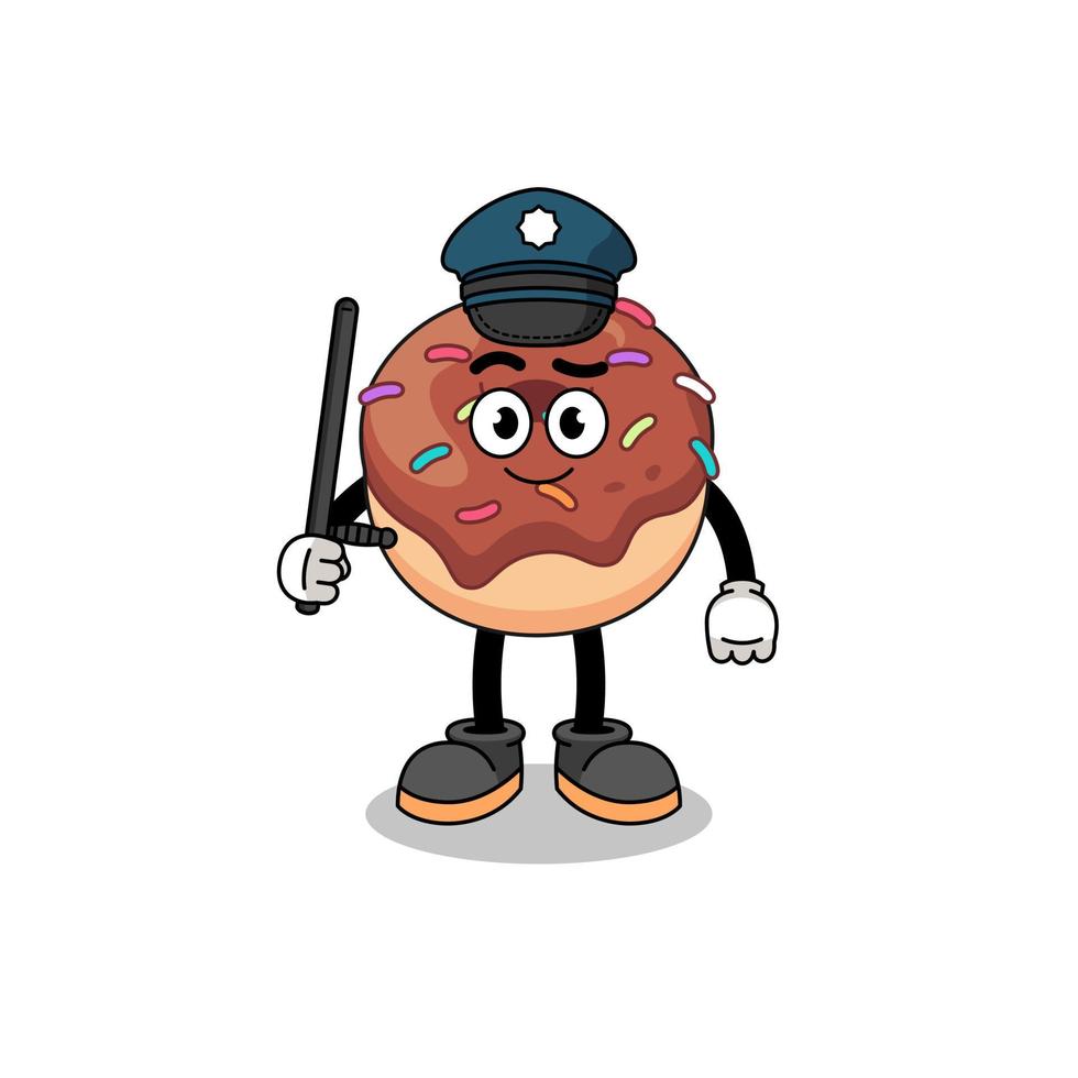 ilustração dos desenhos animados da polícia de rosquinhas vetor