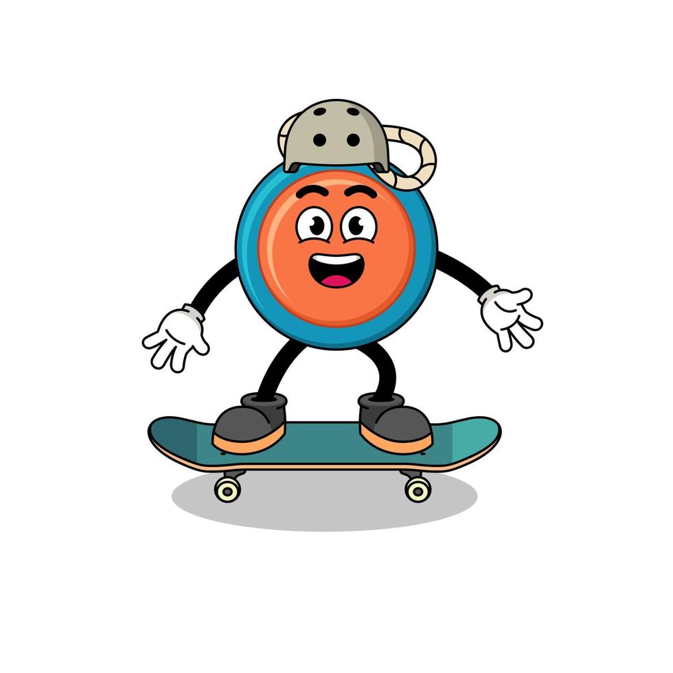 mascote ioiô jogando skate vetor
