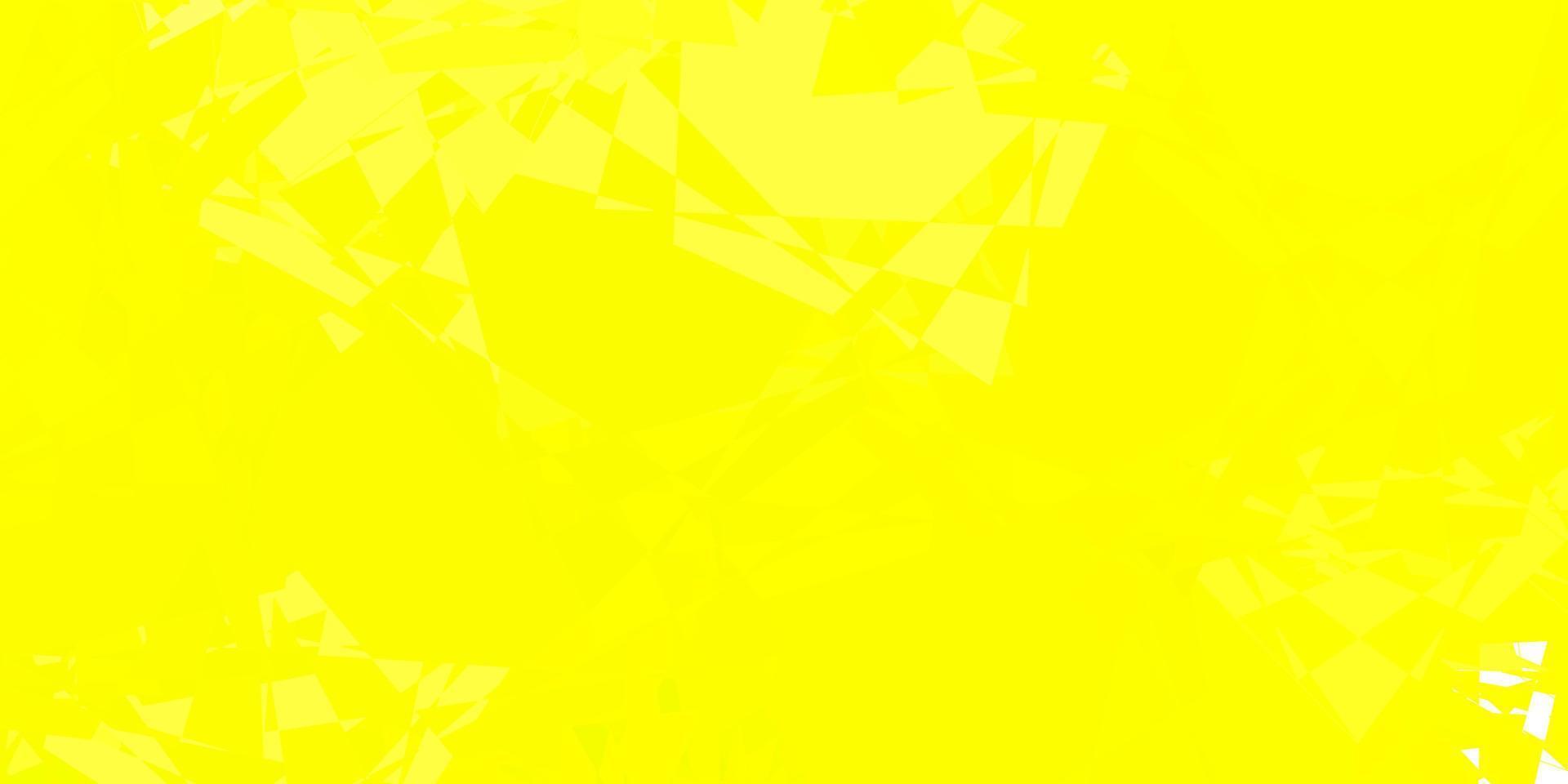 pano de fundo amarelo claro do vetor com triângulos, linhas.