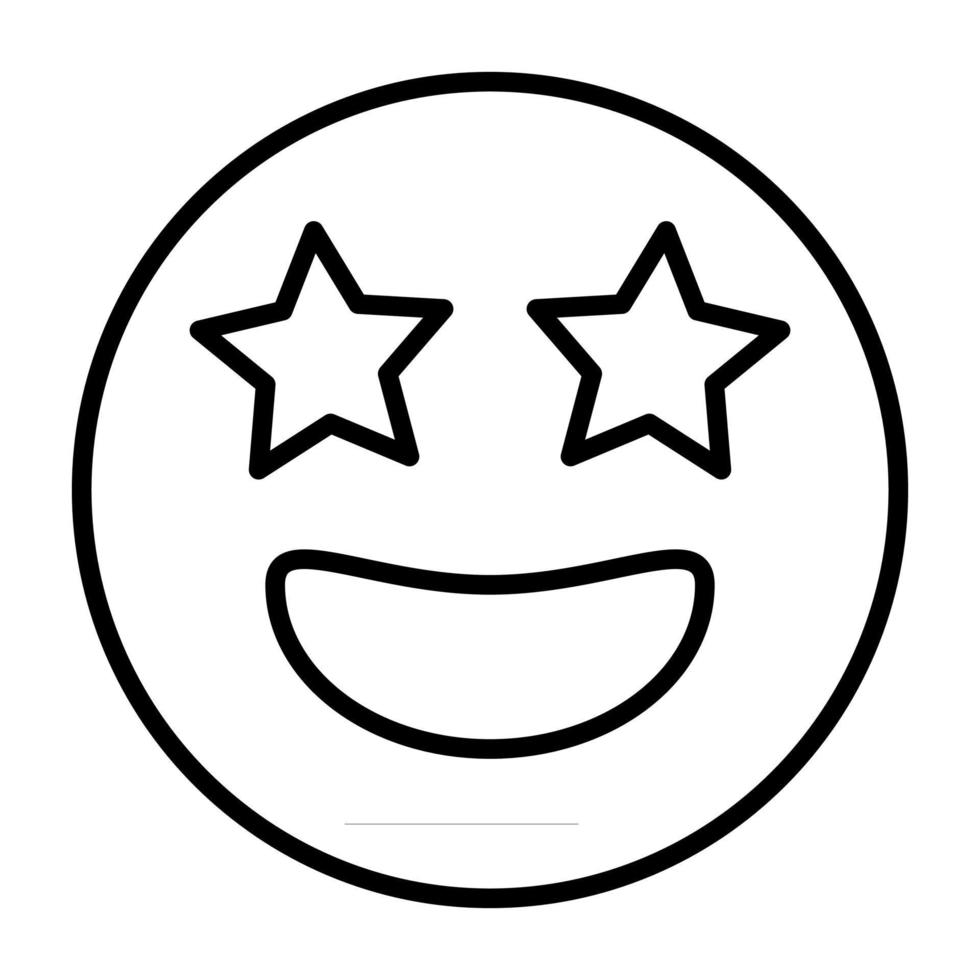 emoticon superstar com ícone de olhos estrelados sinal de emoji de estrela vetorial para design gráfico, logotipo, site, mídia social, aplicativo móvel, ilustração de interface do usuário vetor