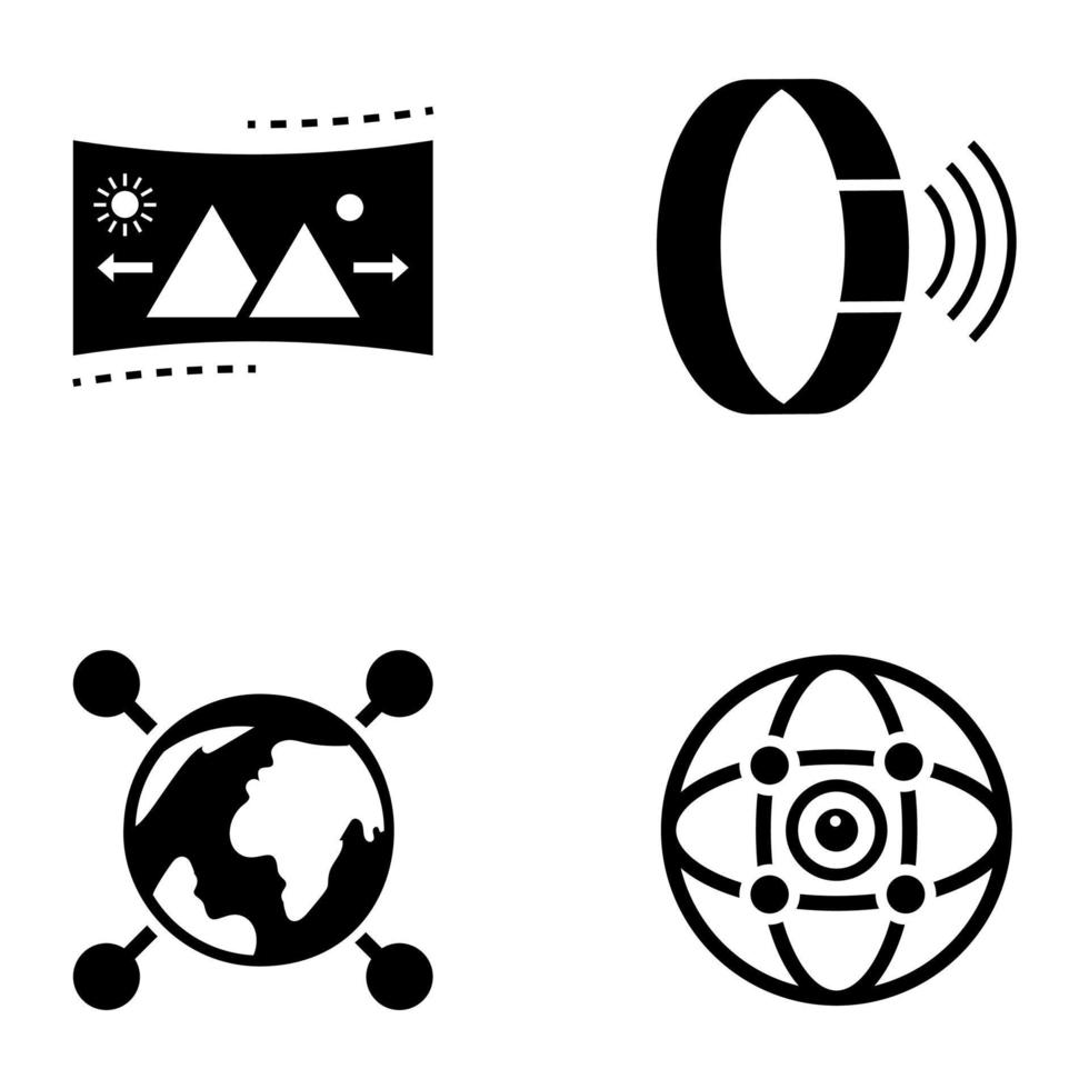 conjunto de ícones de glifos de tecnologia ar vetor