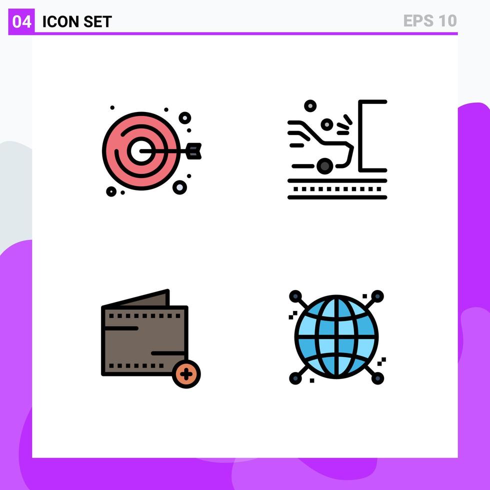 4 ícones criativos, sinais modernos e símbolos de coágulo adicionam estrada de artesanato e elementos de design vetorial editáveis vetor