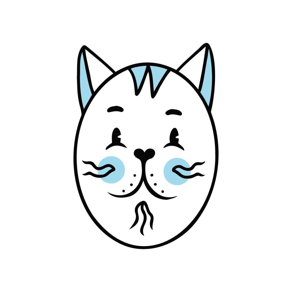 cara de menino gato. ilustração para impressão, fundos, capas e embalagens. imagem pode ser usada para cartões, cartazes, adesivos e têxteis. isolado no fundo branco. vetor