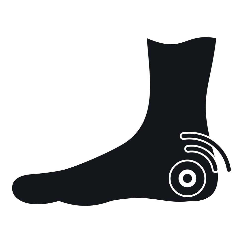 ícone do calcanhar do pé, estilo simples vetor