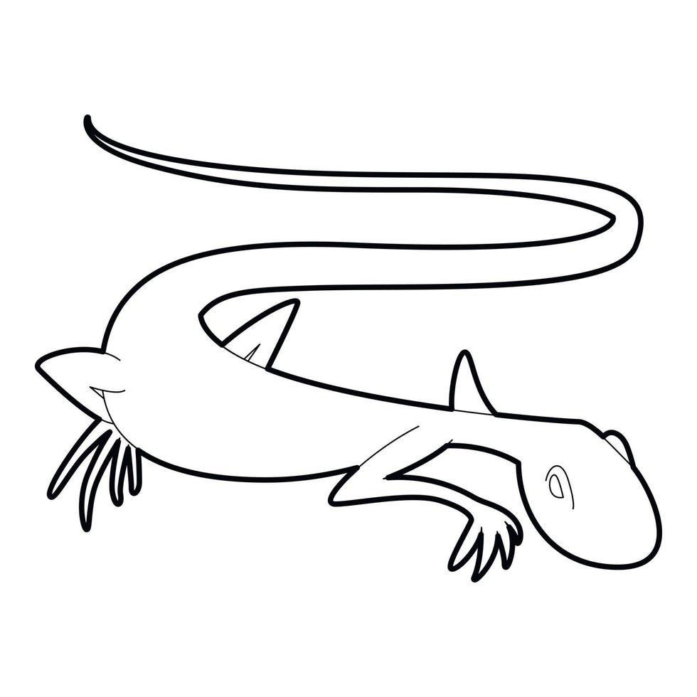 ícone de lagarto vivo, estilo de estrutura de tópicos vetor