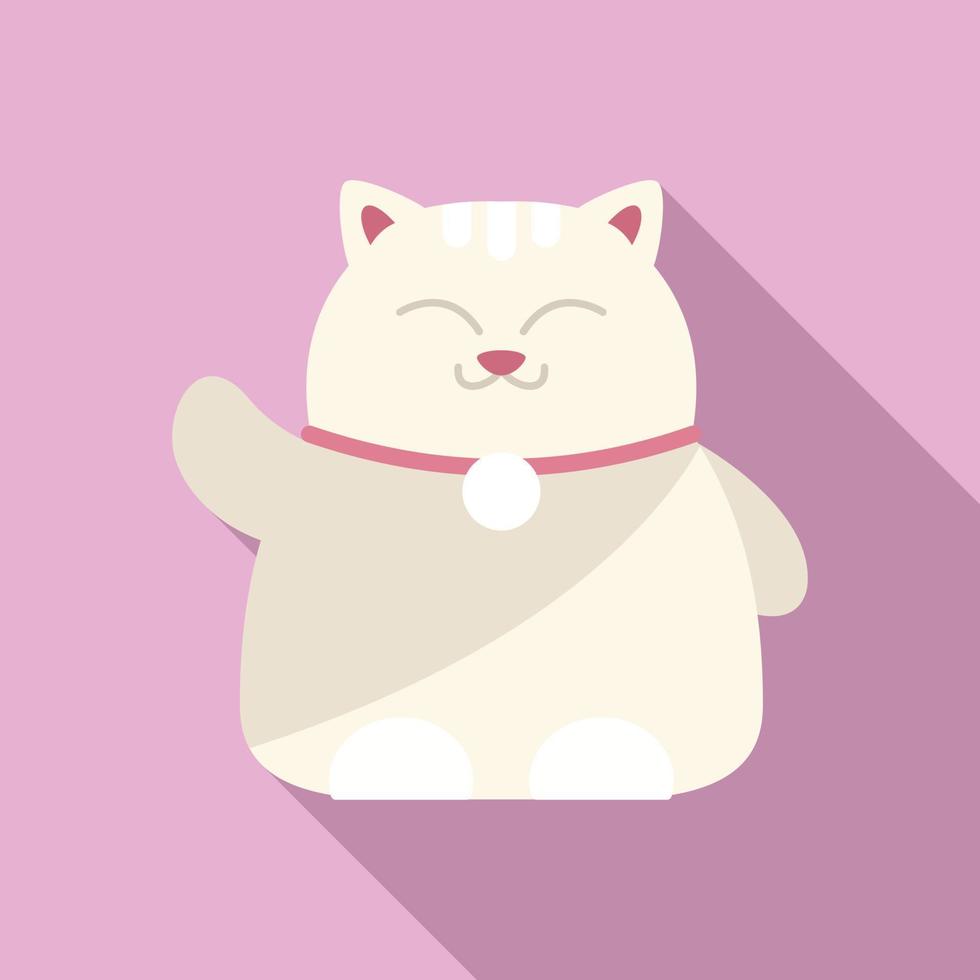 vetor plano do ícone do gato sortudo da ásia. sorte do japão