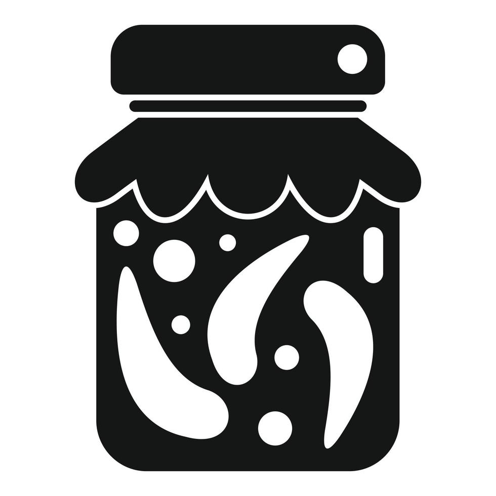 vetor simples de ícone de pimenta enlatada. comida em conserva