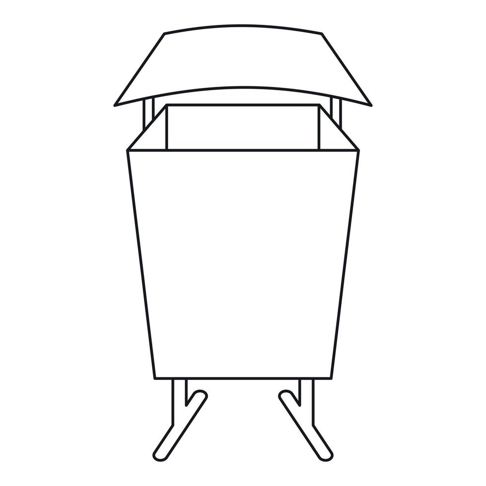 ícone de lixeira pública, estilo de estrutura de tópicos vetor