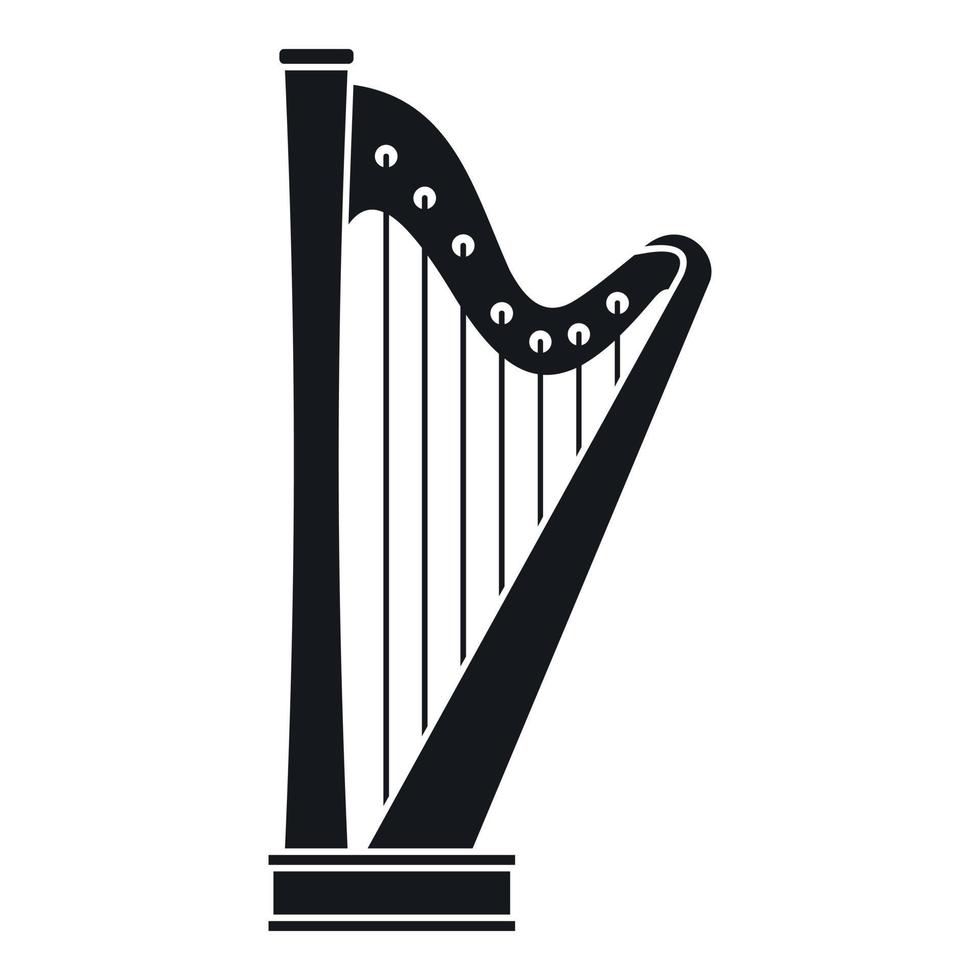 ícone da harpa, estilo simples vetor