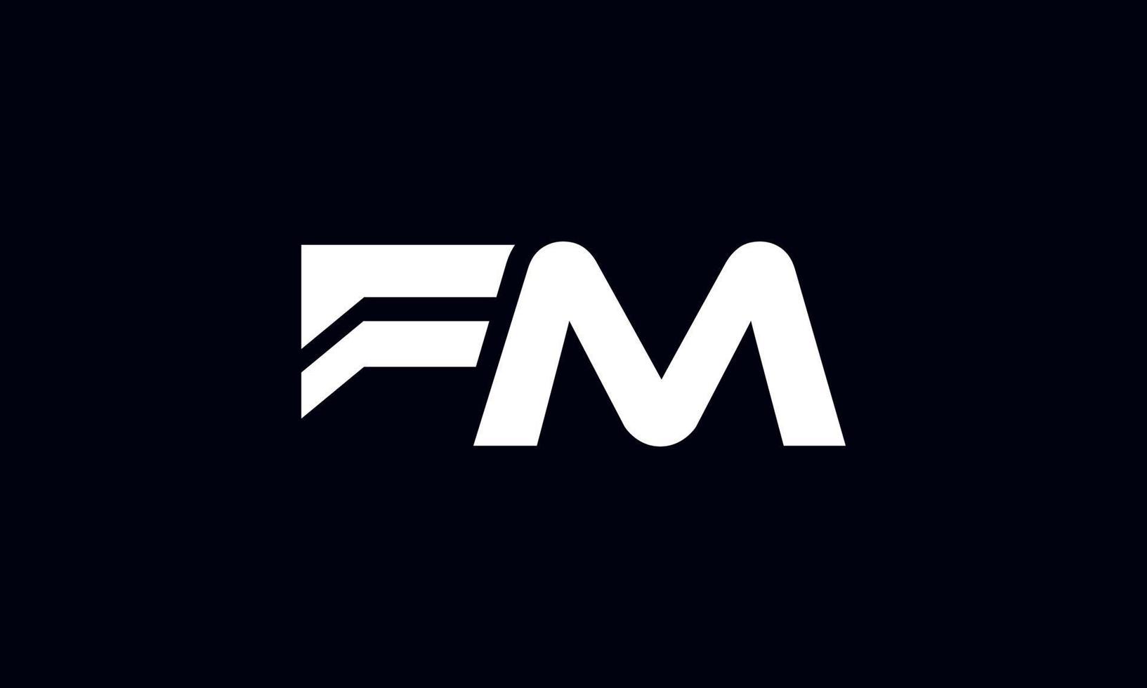 design de logotipo fm. letra fm inicial design de logotipo monograma vector design pro vector.