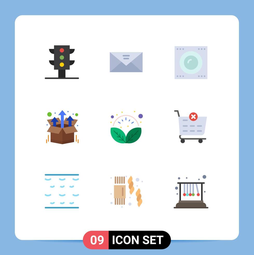 9 ícones criativos, sinais e símbolos modernos de dispositivos de plantas, pacote de produtos, elementos de design de vetores editáveis
