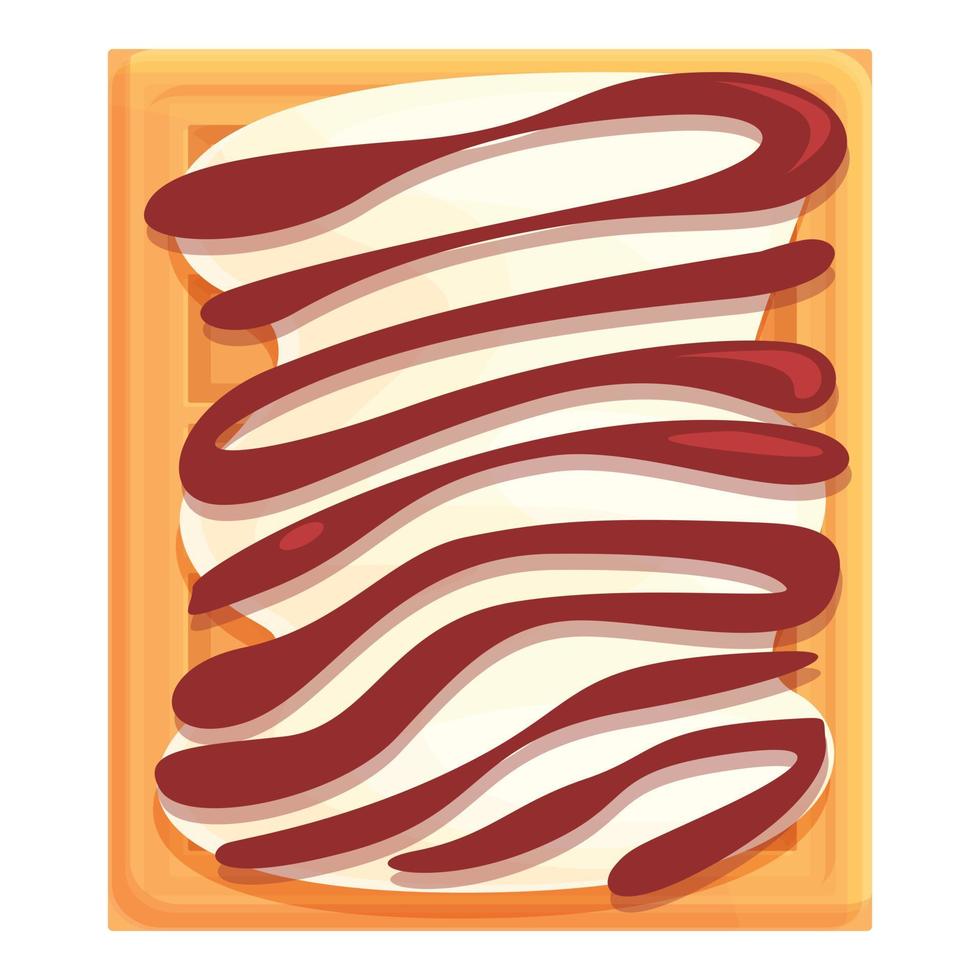 vetor de desenhos animados de ícone de waffle de creme. comida belga