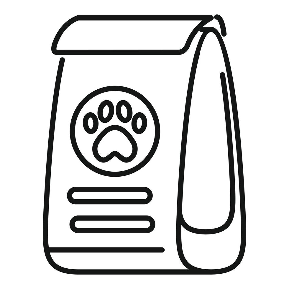 vetor de contorno do ícone de nutrição do cão. comida para animais de estimação