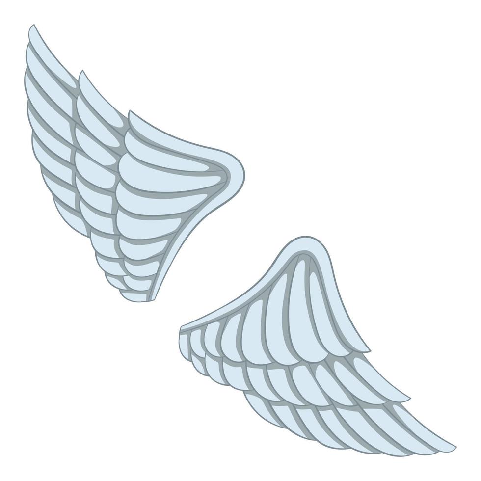 ícone de asas, estilo cartoon vetor