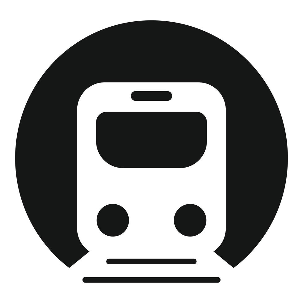 vetor simples de ícone de trem de metrô. Plataforma ferroviária