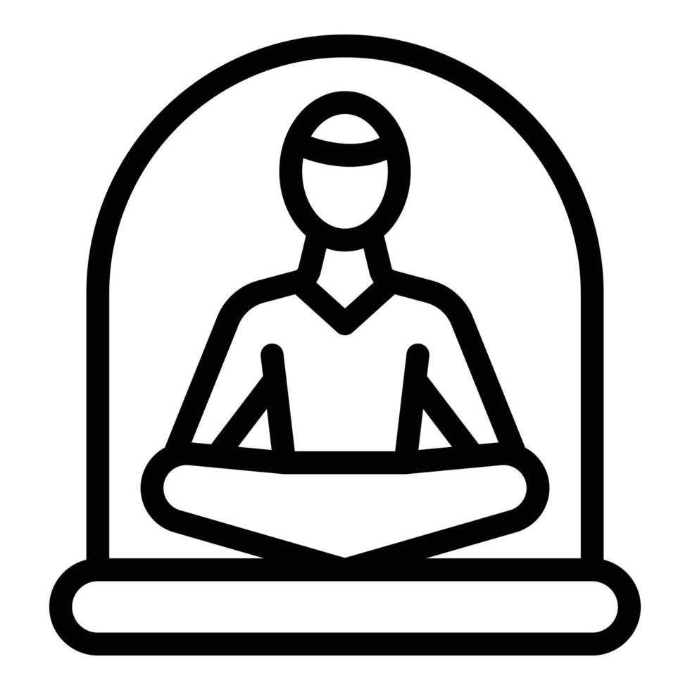 vetor de contorno do ícone de meditação. desintoxicação digital