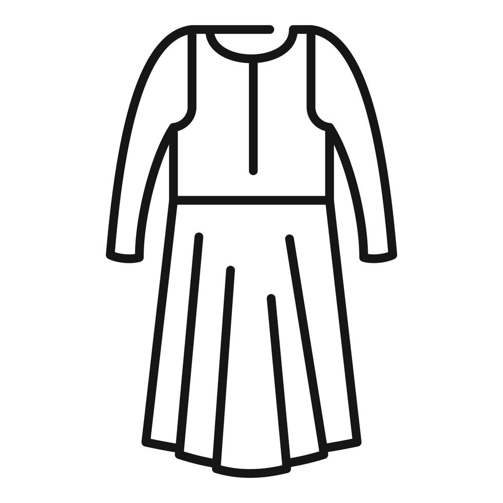 vetor de contorno de ícone de terno de vestido. uniforme da moda
