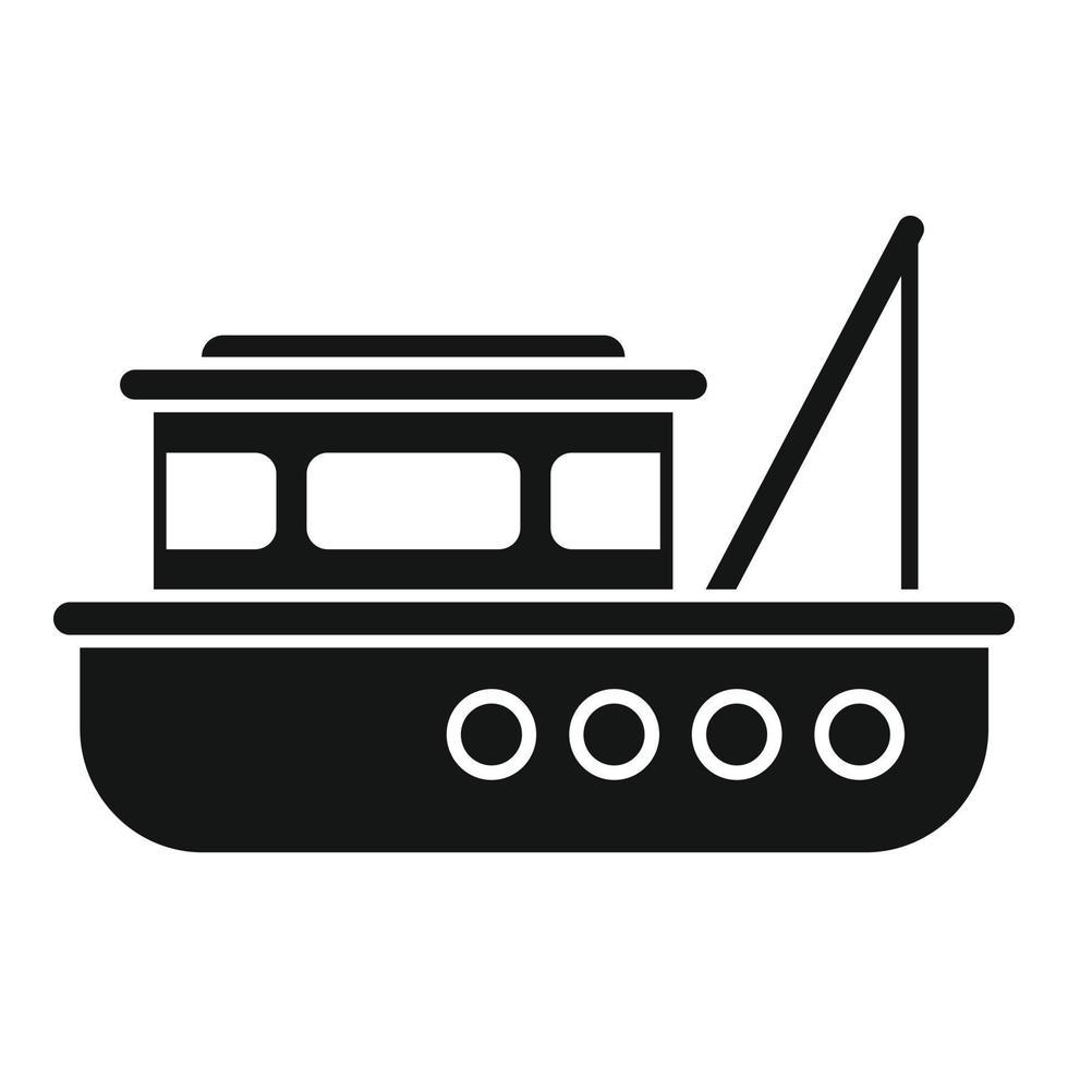 vetor simples de ícone de barco de peixe industrial. navio marítimo