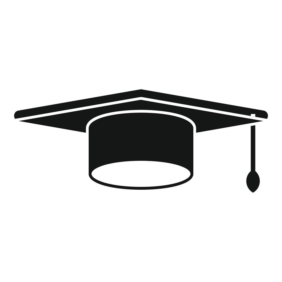 vetor simples do ícone do chapéu da escola graduada. diploma de faculdade