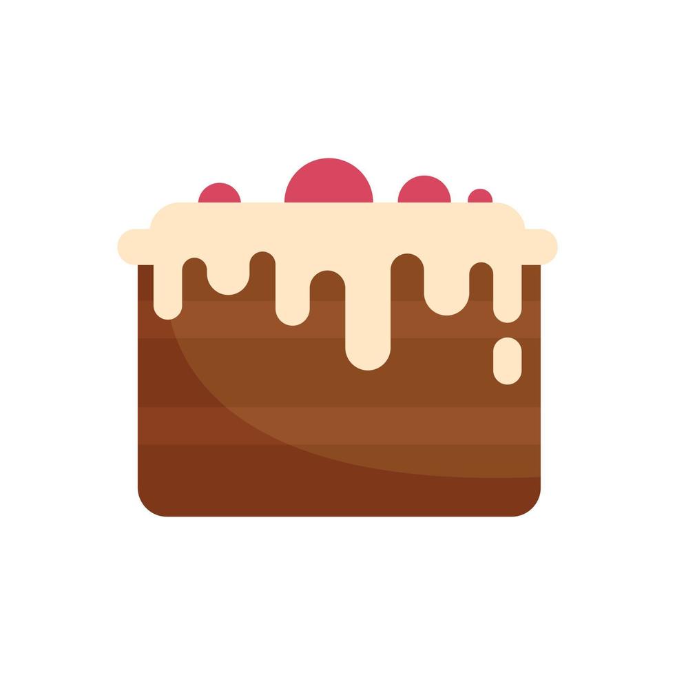 ícone de bolo de chocolate creme vetor isolado plano