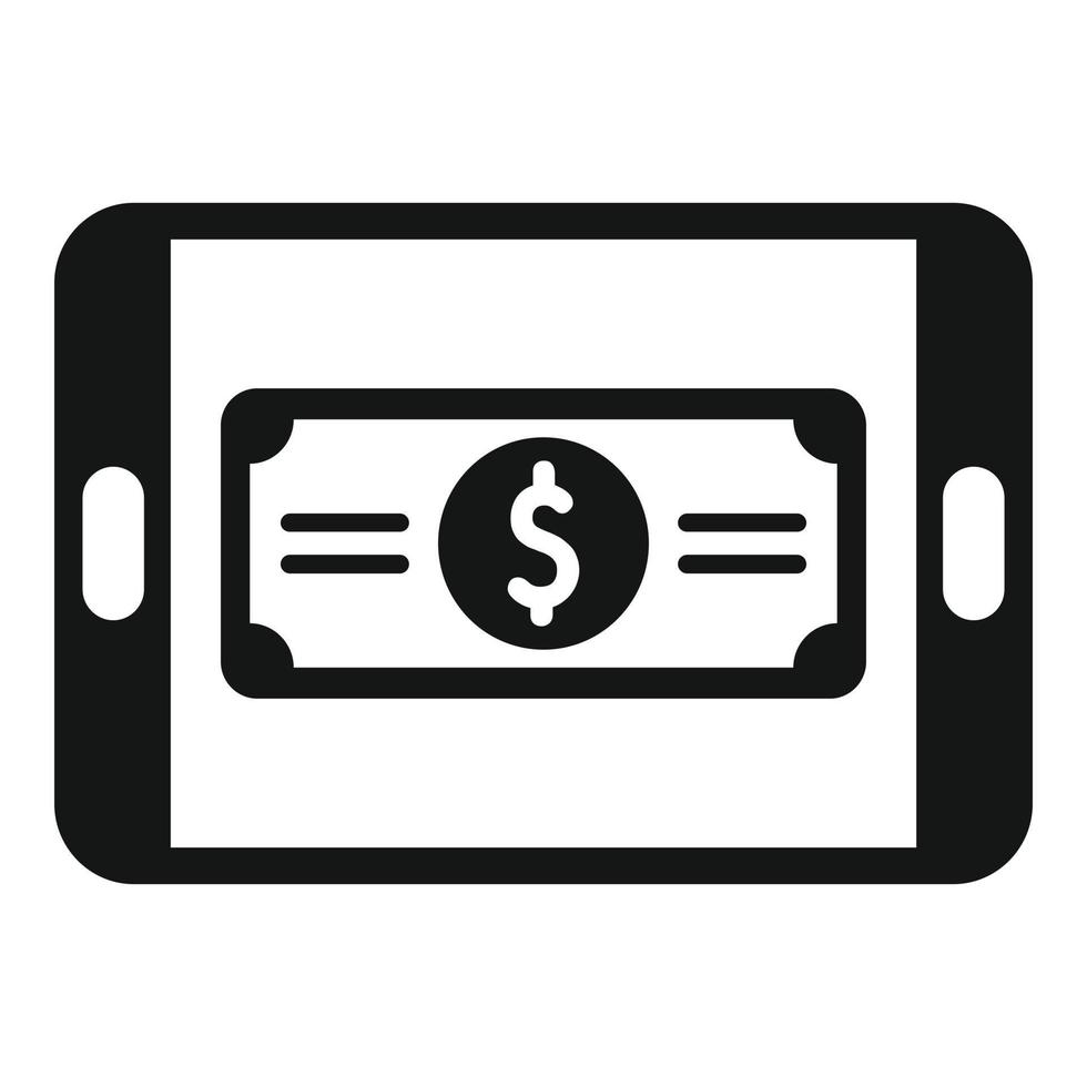 vetor simples de ícone de pagamento móvel. pagar dinheiro