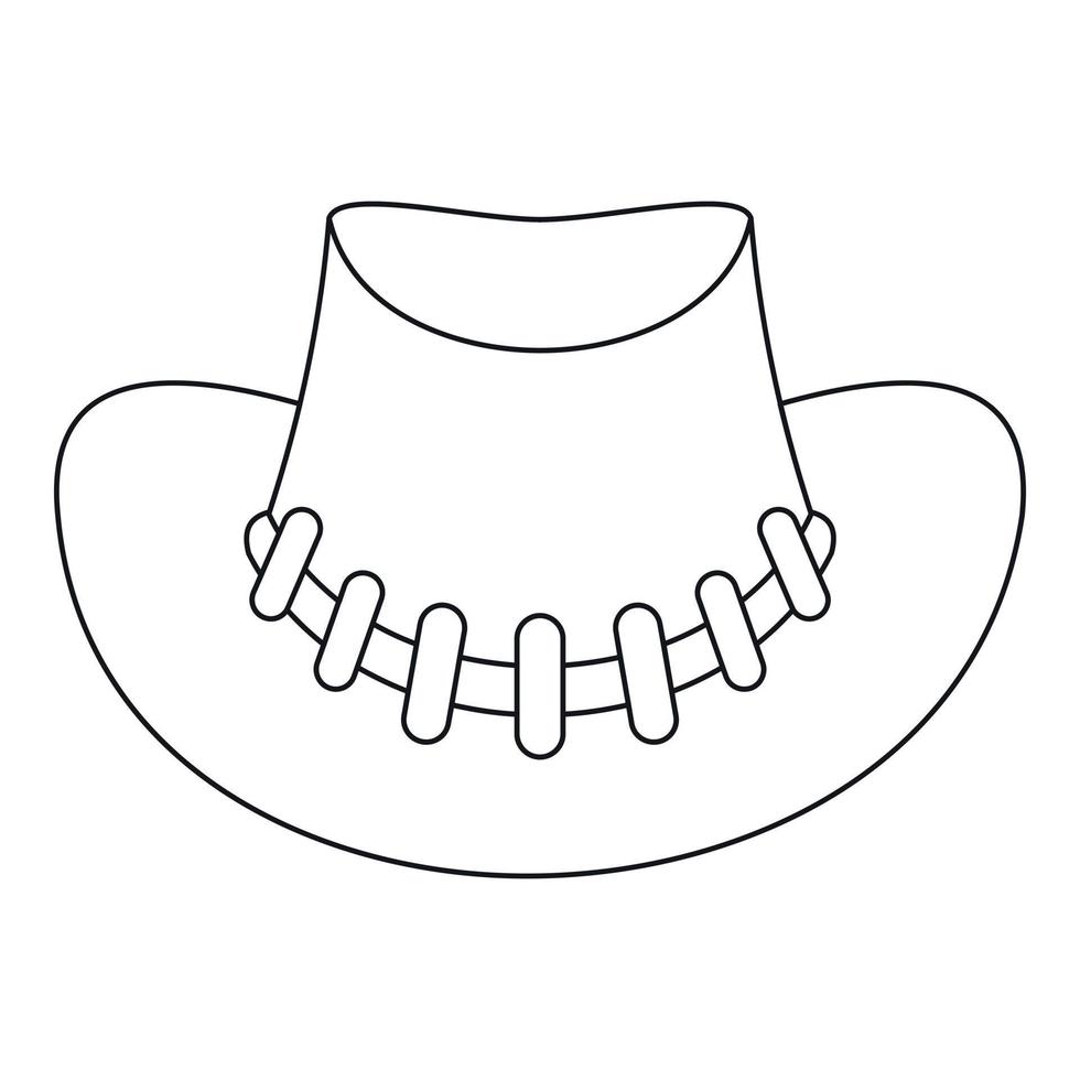 ícone de chapéu de cowboy, estilo de estrutura de tópicos vetor